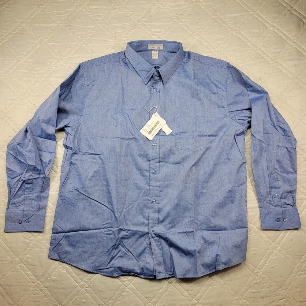 North End blue long sleeve dress shirt size 3XL‎ nwt